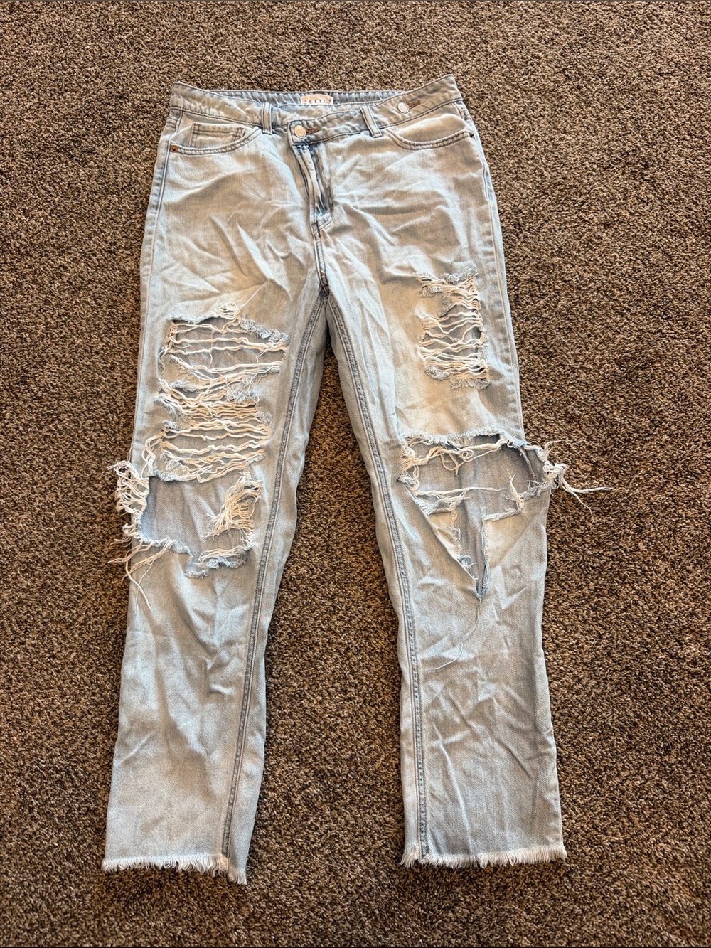 Cello Light Blue Distressed Boyfriend Jeans